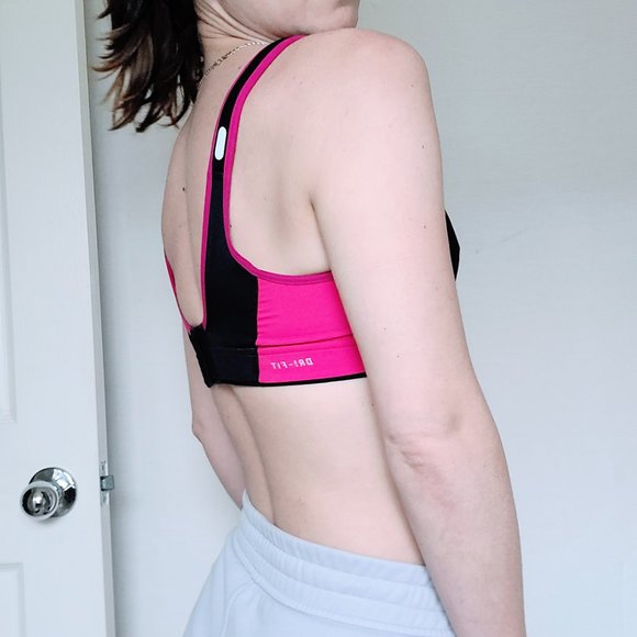 Nike Dri-Fit Swift Black / Pink High Impact Support Sports Bra Size Small - Picture 12 of 14